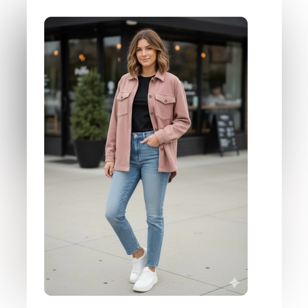 BP Pink Button Down Shirt Casual Cotton Blend